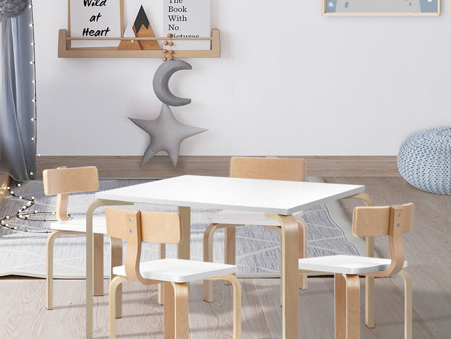 Keezi 5PCS Kids Table and Chairs Set Activity Toy Play Desk