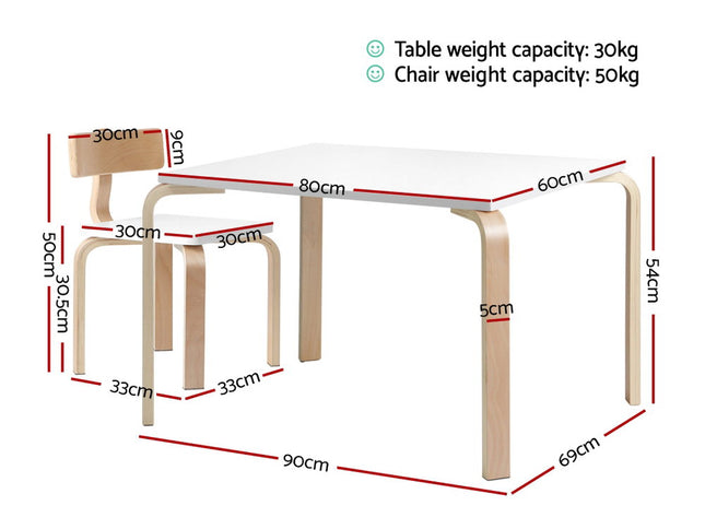 Keezi 5PCS Kids Table and Chairs Set Activity Toy Play Desk