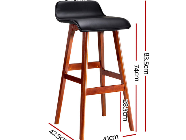 Artiss 4x Bar Stools Wooden Stool Black