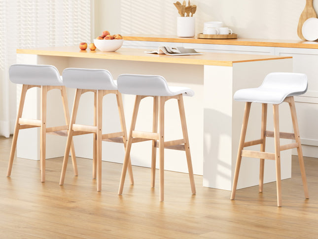 Artiss 4x Bar Stools Wooden Stool White