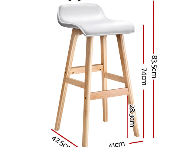 Artiss 4x Bar Stools Wooden Stool White