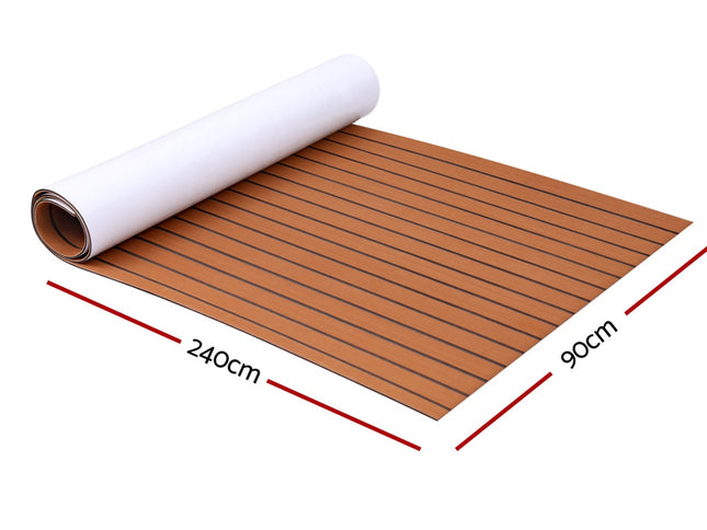 Seamanship EVA Foam Boat Flooring Mat Decking Sheet 240x90x0.6cm Dark Brown
