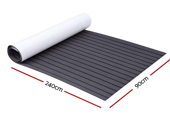 Seamanship EVA Foam Boat Flooring Mat Decking Sheet 240x90x0.6cm Dark Grey Decor