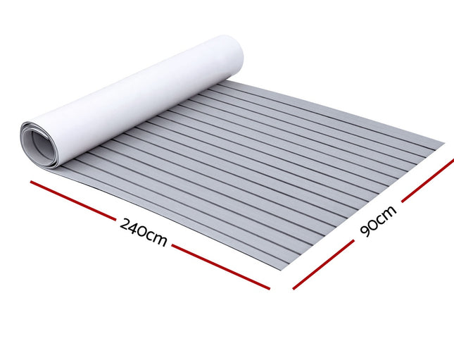 Seamanship EVA Foam Boat Flooring Mat Decking Sheet 240x90x0.6cm Light Grey
