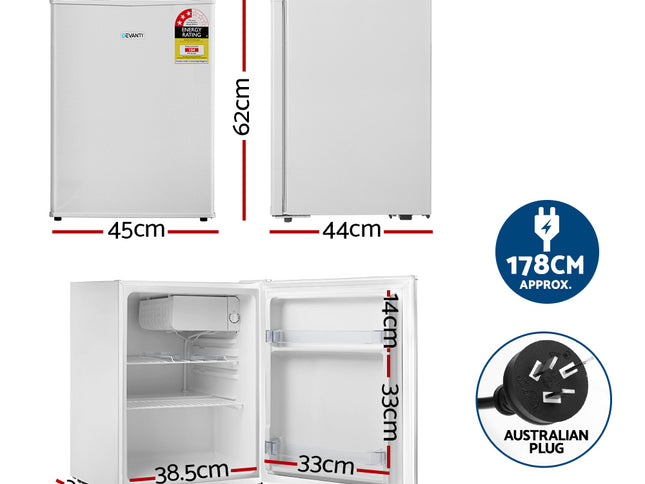 Devanti 70L Portable Mini Bar Fridge - White
