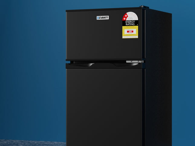 Devanti 85L Bar Fridge Mini Freezer Refrigerator Black