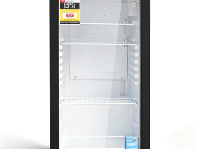 Devanti 78L Bar Fridge Glass Door Mini Fridge Countertop Cooler Black