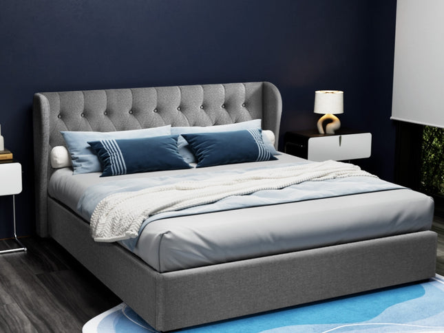 Artiss Bed Frame King Size Gas Lift Grey ISSA