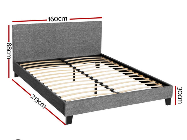 Artiss Bed Frame Queen Size Grey NEO