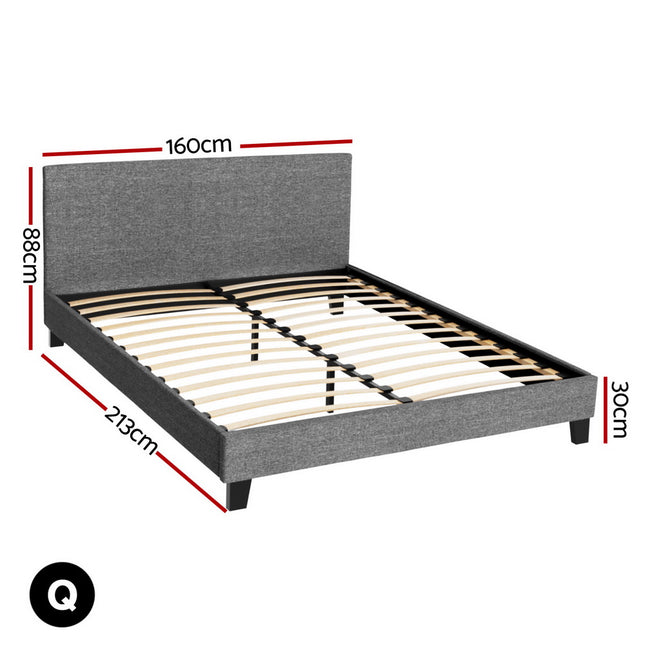 Artiss Bed Frame Queen Size Grey NEO