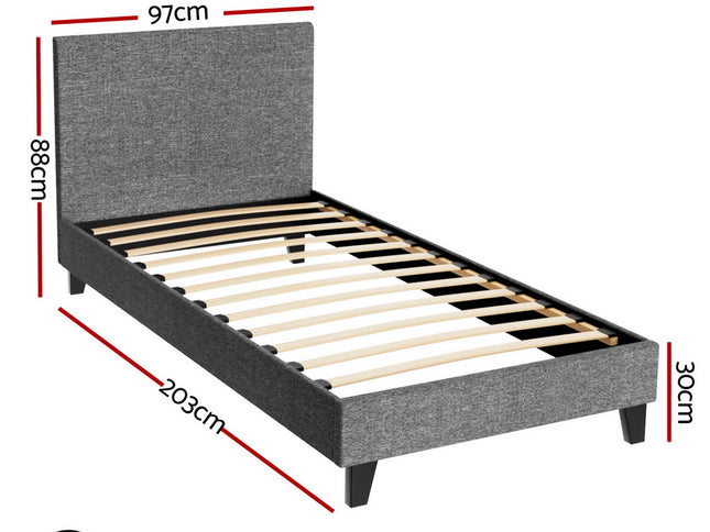 Artiss Bed Frame Single Size Grey NEO