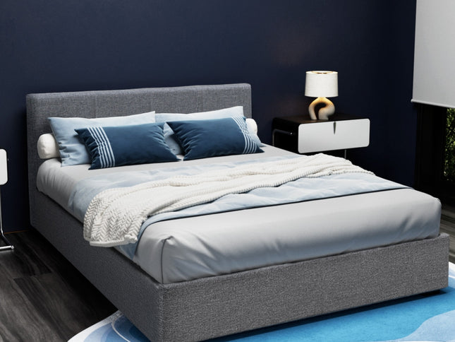 Artiss Bed Frame Queen Size Gas Lift Grey NINO
