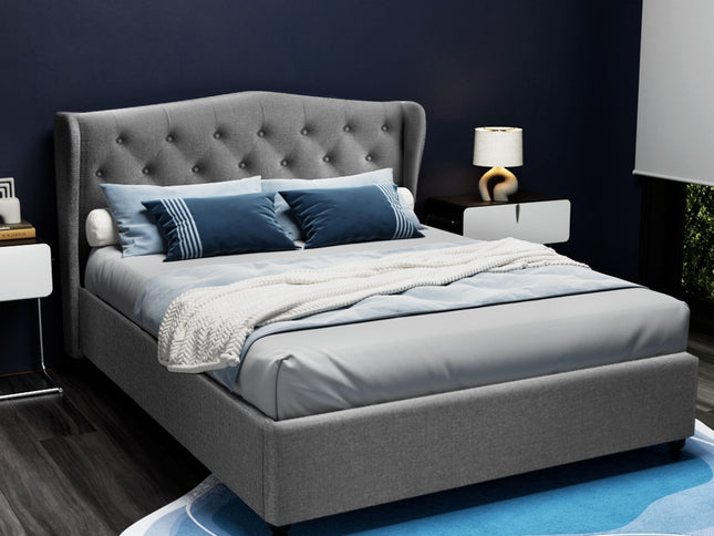 Artiss Bed Frame Double Size Grey PIER