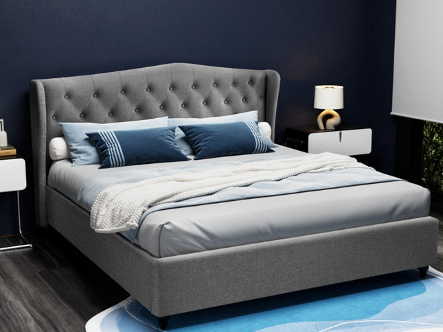 Artiss Bed Frame King Size Grey PIER