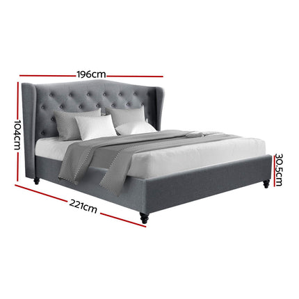 Artiss Bed Frame King Size Grey PIER