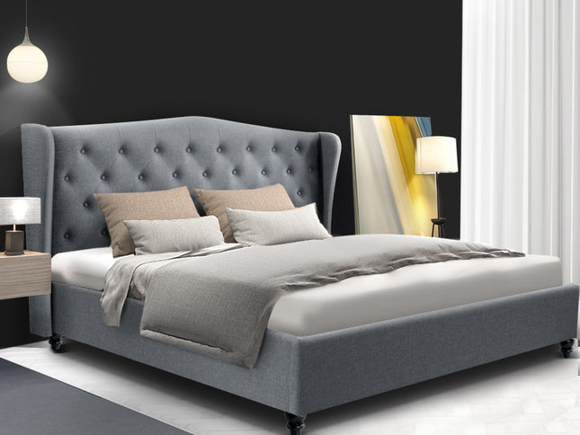 Artiss Bed Frame King Size Grey PIER