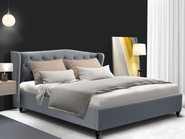 Artiss Bed Frame Queen Size Grey PIER