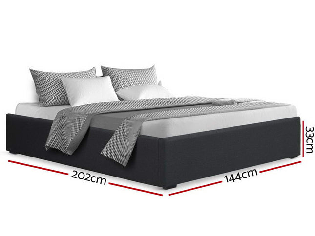 Artiss Bed Frame Double Size Gas Lift Base Charcoal TOKI