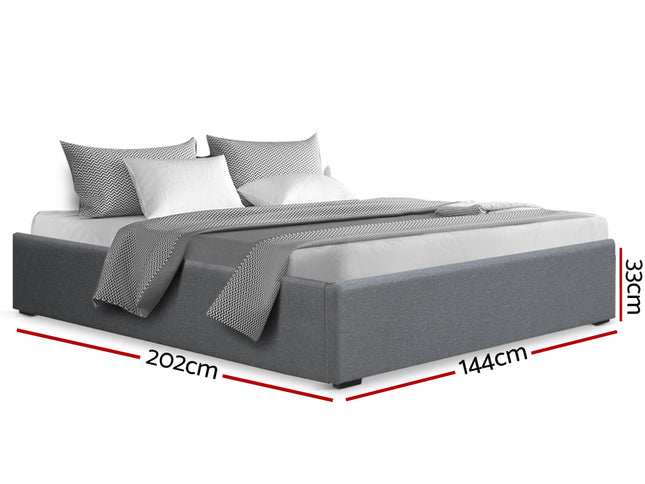 Artiss Bed Frame Double Size Gas Lift Base Grey TOKI