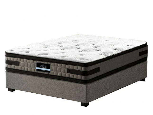 Artiss Bed Frame with 36cm Giselle Mattress Set King Single Gas Lift Base Grey