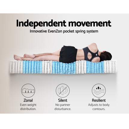 Artiss Bed Frame with 36cm Giselle Mattress Set King Single Gas Lift Base Grey