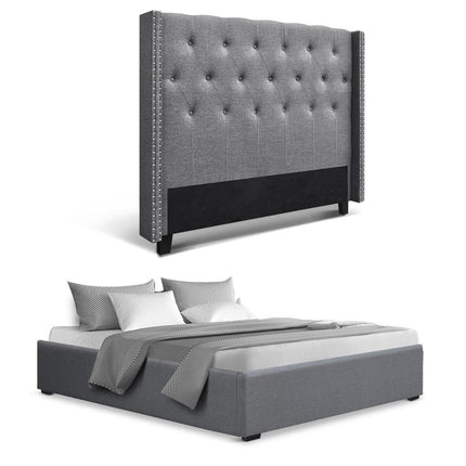 Artiss Queen Bed Frame Storage Tufted Headboard Gas Lift Base Grey