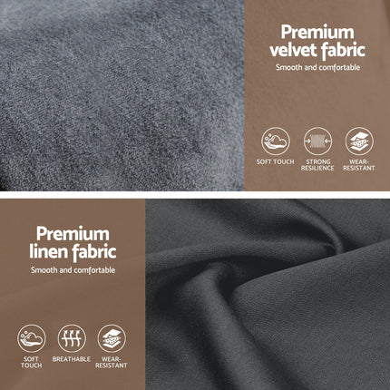 Artiss King Bed Frame with Storage Grey Velvet Headboard Gas Lift Platform Base