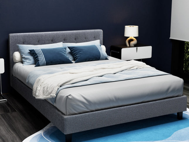 Artiss Bed Frame Double Size Grey VANKE