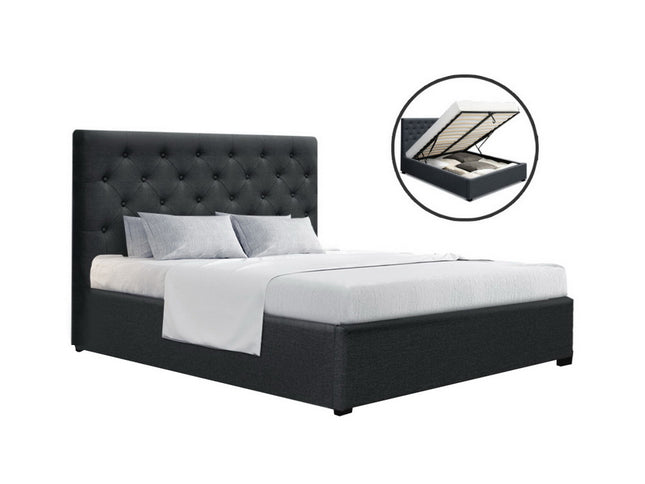 Artiss Bed Frame Double Size Gas Lift Charcoal VILA