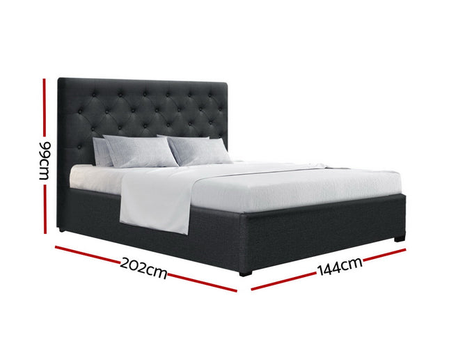 Artiss Bed Frame Double Size Gas Lift Charcoal VILA