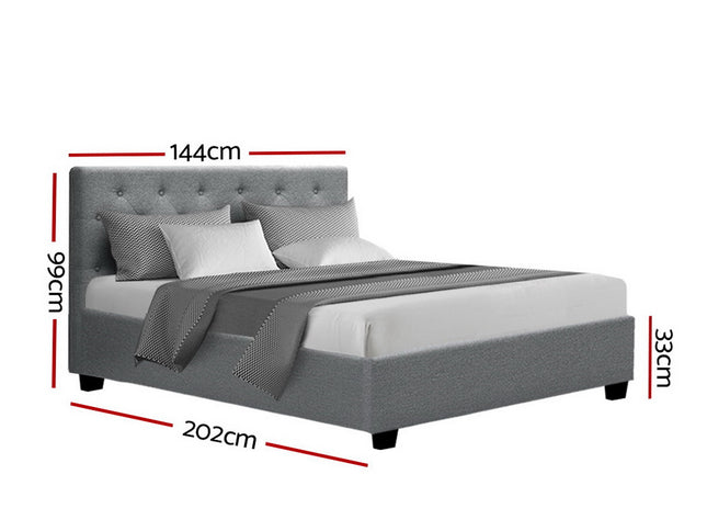 Artiss Bed Frame Double Size Gas Lift Grey VILA
