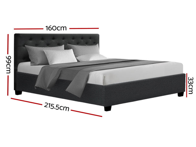 Artiss Bed Frame Queen Size Gas Lift Charcoal VILA
