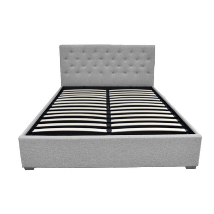 Artiss Bed Frame Queen Size Gas Lift Grey VILA
