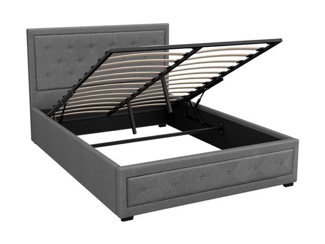 Artiss Bed Frame Double Size Gas Lift Grey TIYO