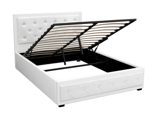 Artiss Bed Frame Double Size Gas Lift White TIYO