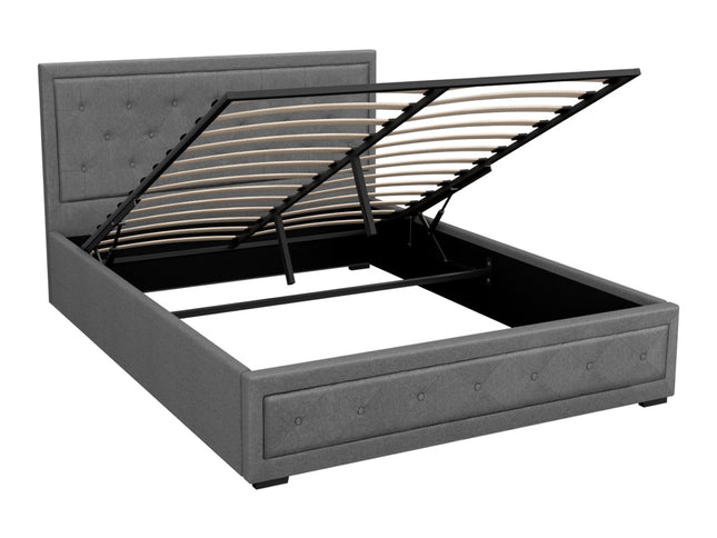 Artiss Bed Frame Queen Size Gas Lift Grey TIYO