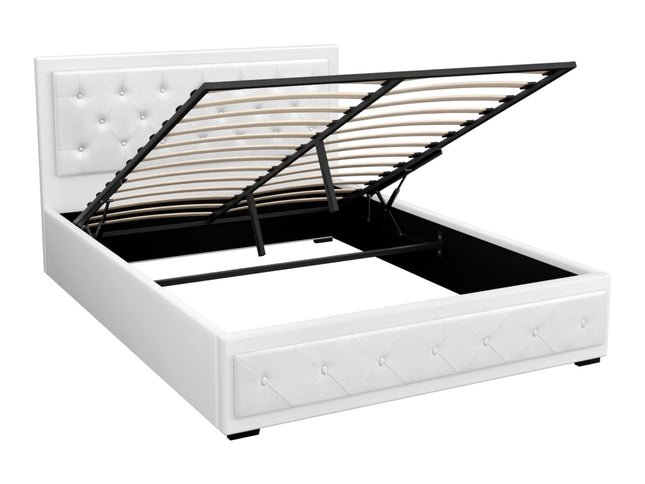 Artiss Bed Frame Queen Size Gas Lift White TIYO