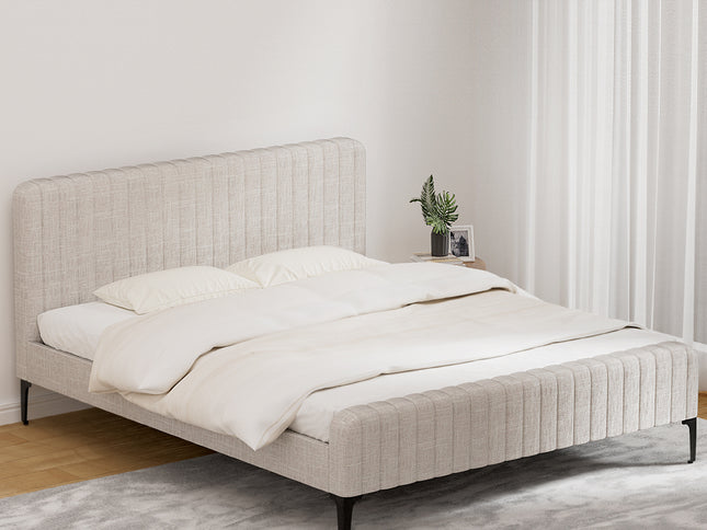 Artiss Bed Frame King Size Beige AMMY