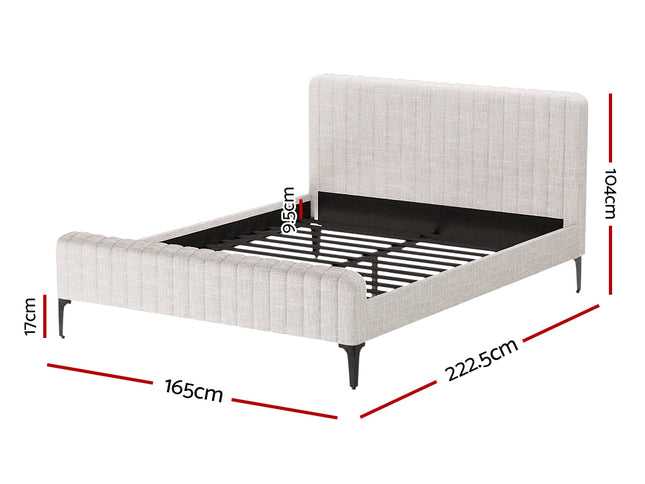 Artiss Bed Frame Queen Size Beige AMMY