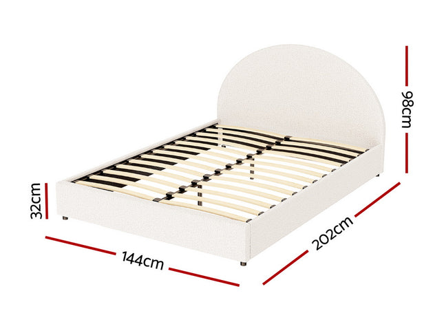 Artiss Bed Frame Gas Lift Strorage Beds Base Platform Boucle Fabric Double ELLA
