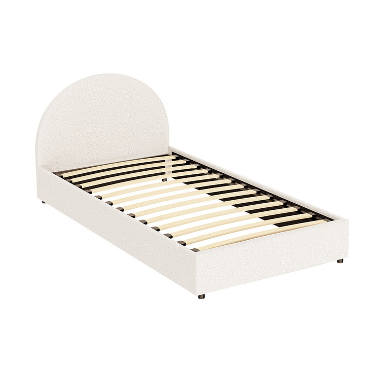 Artiss Bed Frame Gas Lift Strorage Beds Base Platform Boucle Fabric King Single ELLA