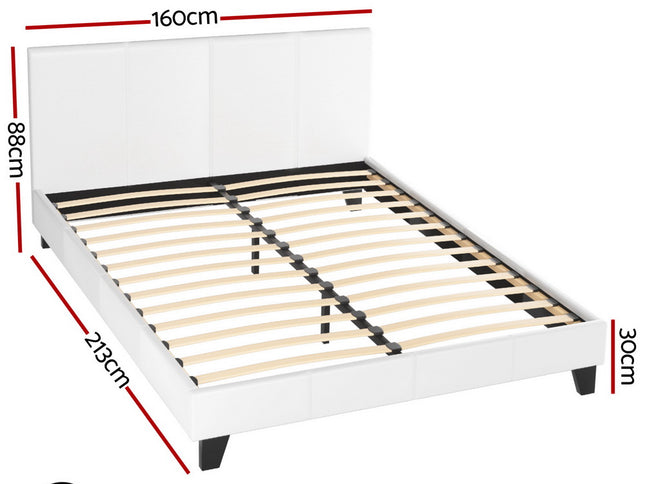 Artiss Bed Frame Queen Size White NEO
