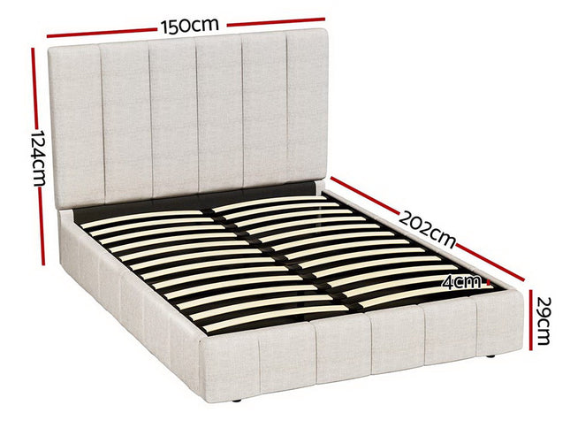 Artiss Bed Frame Double Size Beige TETTE
