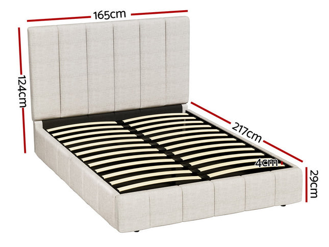 Artiss Bed Frame Queen Size Beige TETTE