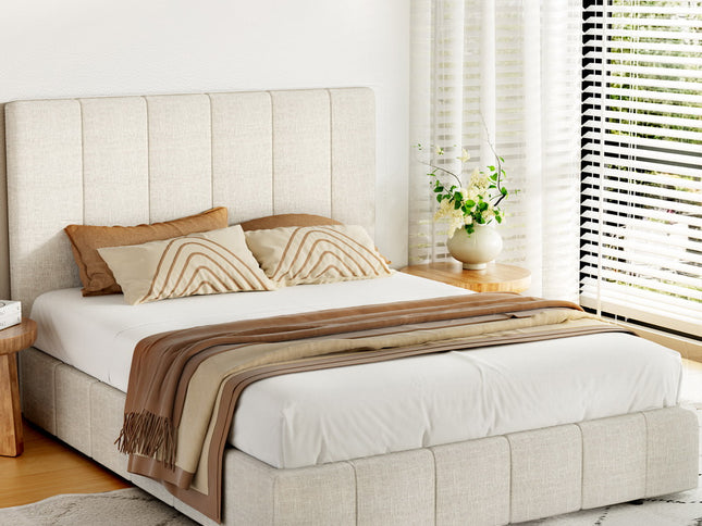 Artiss Bed Frame Queen Size Beige TETTE