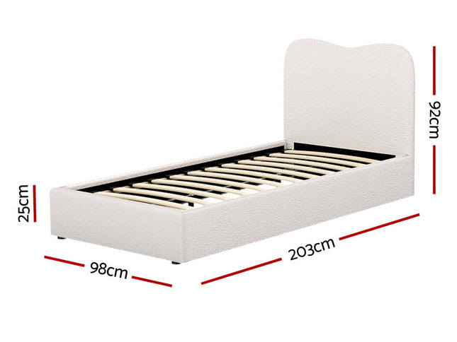 Artiss Bed Frame Single Size Boucle DARA