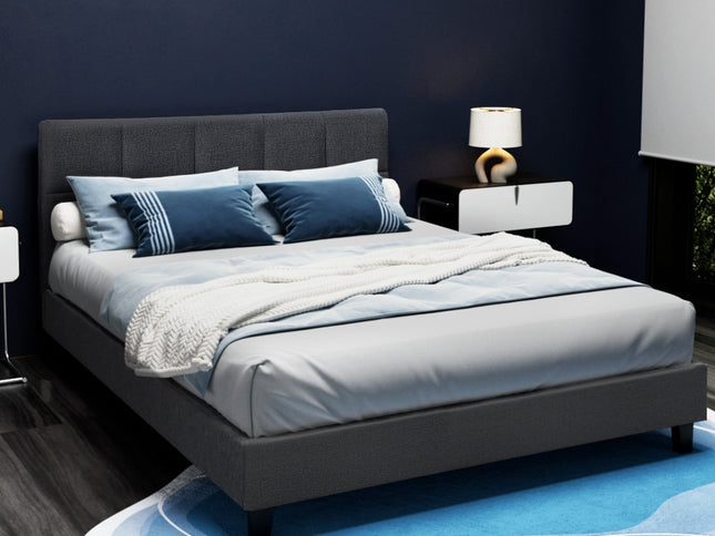 Artiss Bed Frame Queen Size Charcoal TINO