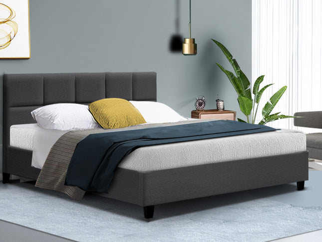 Artiss Bed Frame Queen Size Charcoal TINO