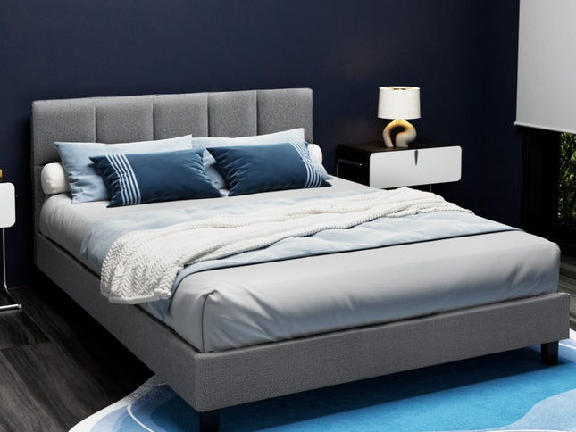 Artiss Bed Frame Queen Size Grey TINO