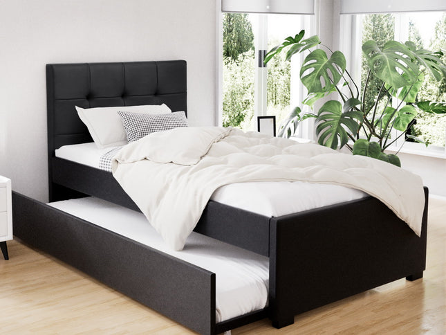 Artiss Bed Frame King Single Size Trundle Daybed Black